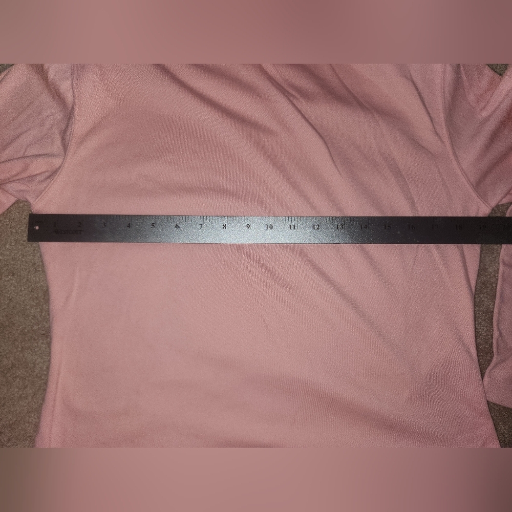 Vintage Paul Harris Womens Medium Pink Turtle Neck With Shoulder Pads - Picture 2 of 8
